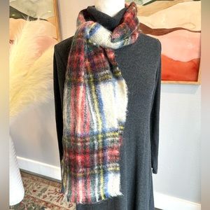 Vintage B.Altman & Co Scotland Wool Mohair Plaid Scarf